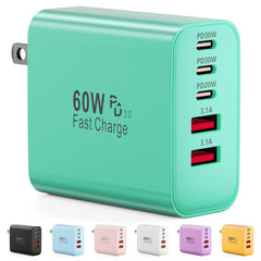 Karhood USB-C Charger Block 60W with 5 ports enables fast multi-device charging.