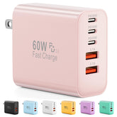 Karhood USB-C charger block with 60W and five ports for quick multi-device charging