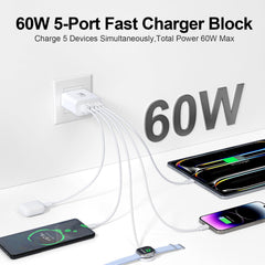 Karhood USB C charger block 60W side view shows compact desk-friendly design