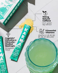 Karma Energy Hydration Cognizin visual highlight suggesting cognitive support and focus.