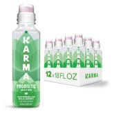 Karma Probiotic Water bottle—watermelon flavor for refreshing hydration with probiotic support.