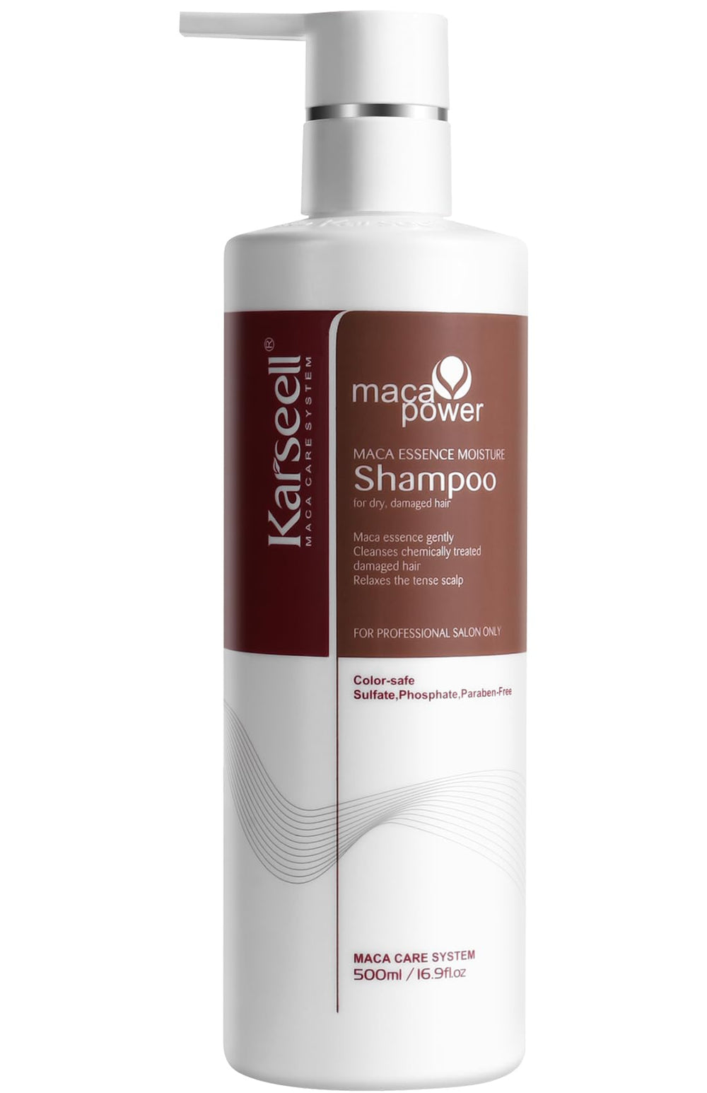 Karseell Argan Oil Shampoo bottle shows moisturizing formula for dry hair.