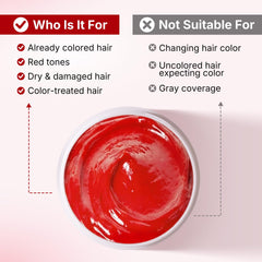 Karseell Color Depositing Conditioner on hair strands delivers glossy red highlights