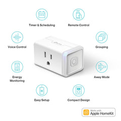 Kasa Smart EP25P4 plug controlled via Alexa and Google Assistant from the couch