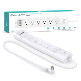 Kasa Smart HS300 six-outlet power strip enables independent device control.
