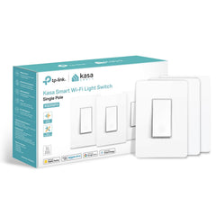 Kasa KS200P3 switch front view for quick in-wall replacement and centralized control.