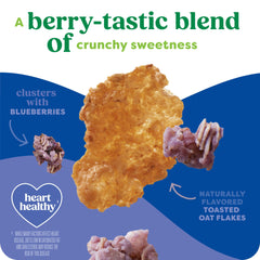 Pouring Kashi Blueberry Clusters into a bowl for a quick breakfast.