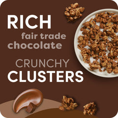 Close-up of Kashi GO Chocolate Crunch chocolate clusters with multigrain crunch