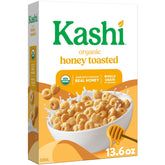 Kashi Honey Toasted cereal bowl with milk for a wholesome breakfast.