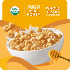 Kashi Honey Toasted cereal close up of organic whole grains.