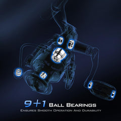Nine-ball bearings in KastKing Centron provide ultra-smooth retrieves