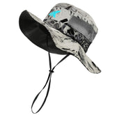 KastKing Sol Armis Boonie Silver Mist side view with sun shade and UPF protection.