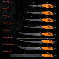 KastKing Speed Demon Pro 7-inch fillet knife flexible for gentle fish contouring.