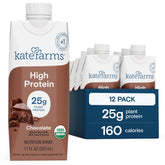 Kate Farms Organic High Protein Chocolate shake bottle — protein-rich nutrition per serving.