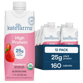 Kate Farms organic high-protein strawberry shake bottle for protein-rich nutrition