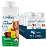 Kate Farms Kids Nutrition Chocolate Shake front view, ideal for convenient plant based meals