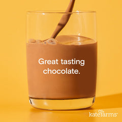 Kate Farms organic packaging label emphasizes certified organic and allergen-free nutrition.