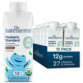Kate Farms Organic Pediatric 1.2 chocolate bottle for kid-friendly nutrition.