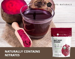 Kate Naturals Beet Root Powder texture close-up for baking and smoothies