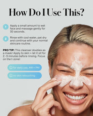 Pore-purifying massage demonstrates oil-control cleanse with EradiKate.