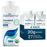 Kate Farms 1.4 Vanilla shake carton front, high-calorie nutrition for meals on the go.