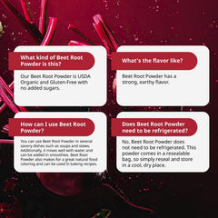 Packaging for Kate Naturals organic beet root powder suitable for baking.