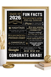 Katie Doodle 2026 Class Facts sign stands as a stunning graduation centerpiece and conversation starter.