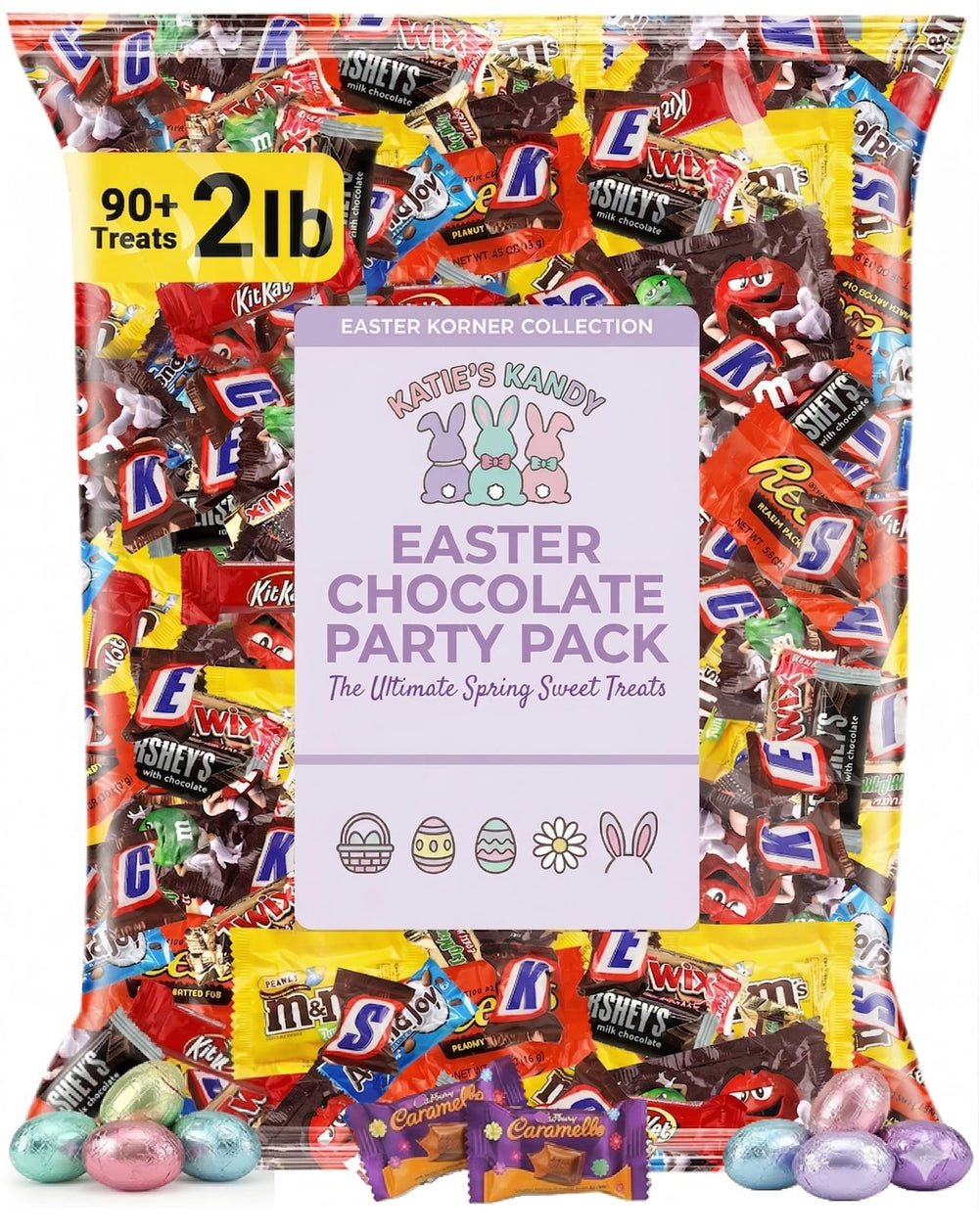 Katie’s Kandy Korner assorted chocolate pack 2lb on display, ideal for gifting and sharing.