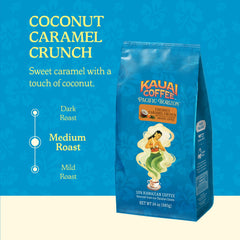 Kauai Coffee Ground Coffee brewed cup showcases smooth, non-bitter profile.