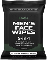 Kawala Mens Face Wipes pack shot for on-the-go cleansing