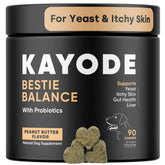 Kayode Bestie Balance bottle supports dog gut balance with 2.5B CFU probiotics.