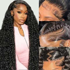 Kdmidun 13x6 deep wave lace front wig with natural hairline for seamless daily look