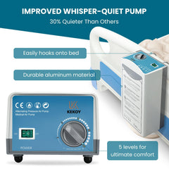 Kekoy ultra-quiet pump operating at 28 dBA for a peaceful night.