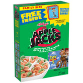 Kellogg's Apple Jacks box front view for a convenient breakfast option.