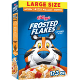 Kellogg's Frosted Flakes bowl close-up with crisp, sweet flakes for a tasty breakfast