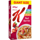 Kellogg's Special K Red Berries cereal with real strawberries for a fiber-rich breakfast.