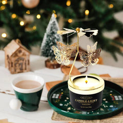 Kelly's Custom Candles rotating blades under the flame enhance visual drama.
