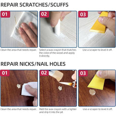 Kenbry wood filler sticks off white repairing a dented chair leg