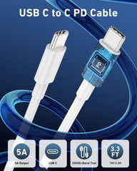 KENHAO silver compact charger front highlights sleek design and portability.