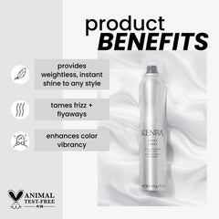 Kenra Shine Spray tames frizz and smooths flyaways