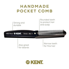 Kent 82T hand-polished edges for smooth combing and scalp comfort