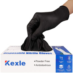 KEOELY nitrile gloves black medium box for easy dispensing and safe handling.