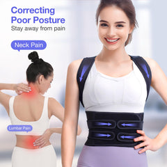 Kepwaa back brace with ergonomic support bars for upper and lower back stability