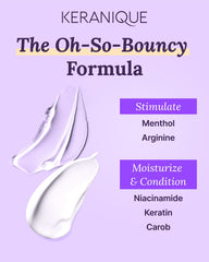 Keranique biotin and niacinamide graphic emphasizes scalp nourishment and vitality.