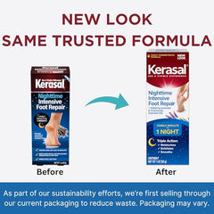 Kerasal foot care ointment in use for overnight treatment application