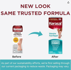 Kerasal Intensive Foot Repair Ointment 2-pack on display for home use.