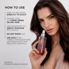 KÉRASTASE Genesis Serum label highlights ginger and caffeine ingredients.
