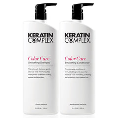 Keratin Complex Color Care shampoo bottle highlights color protection for vibrant color treated hair