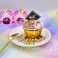 Kercky Rainbow Sprinkles close-up showing mix of jimmies and pearls