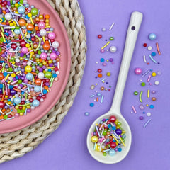 Kercky Rainbow Sprinkles on cupcakes for colorful, festive treats